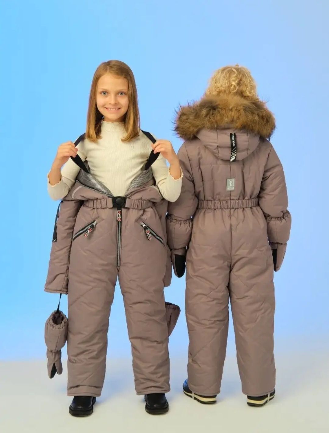 Зимняя куртка комбинезон для девочки и мальчика