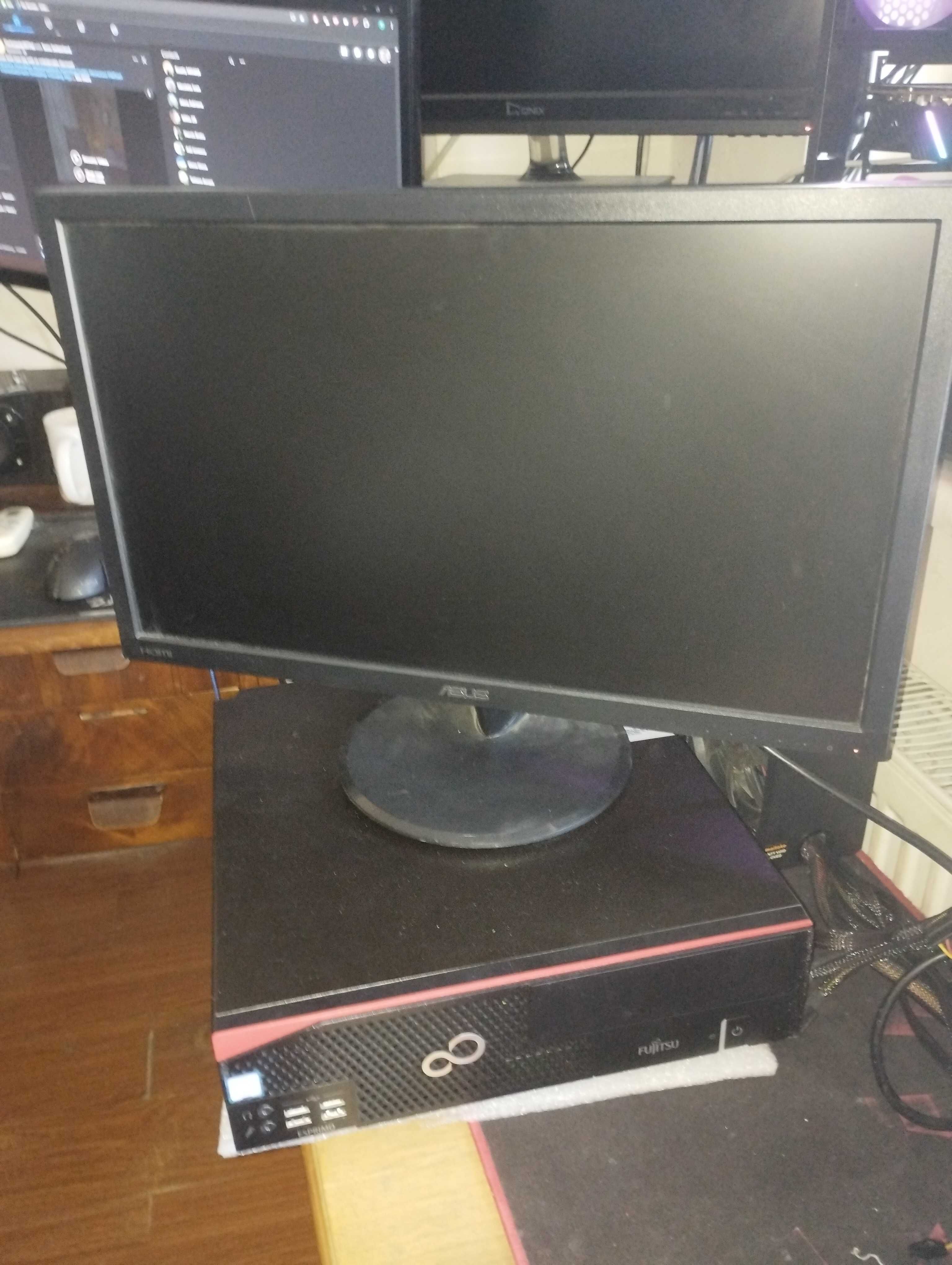 Calculator sff office/gaming, i7,video dedicată ddr5,monitor,16gb ddr4