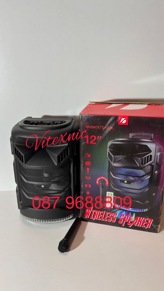 Караоке тонколона, безжична, FM радио, F12 карта, USB порт - KTS-1536
