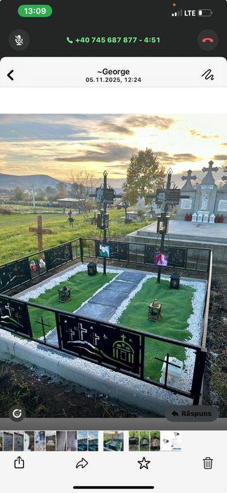 Felinar granit negru masa granit fier forjat gard cruce mormânt