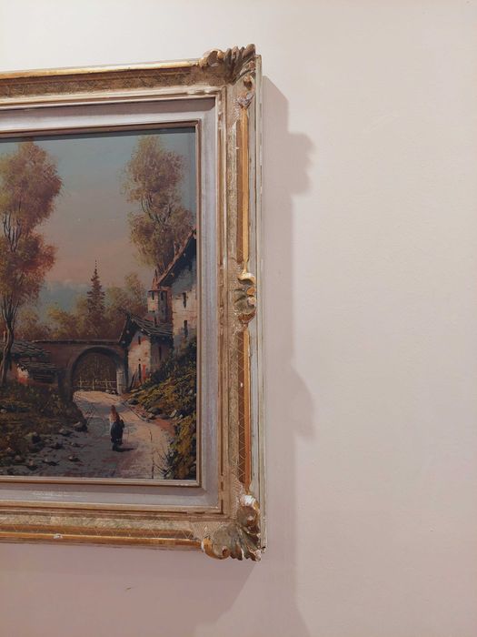 Картина масло върху мед с рамка