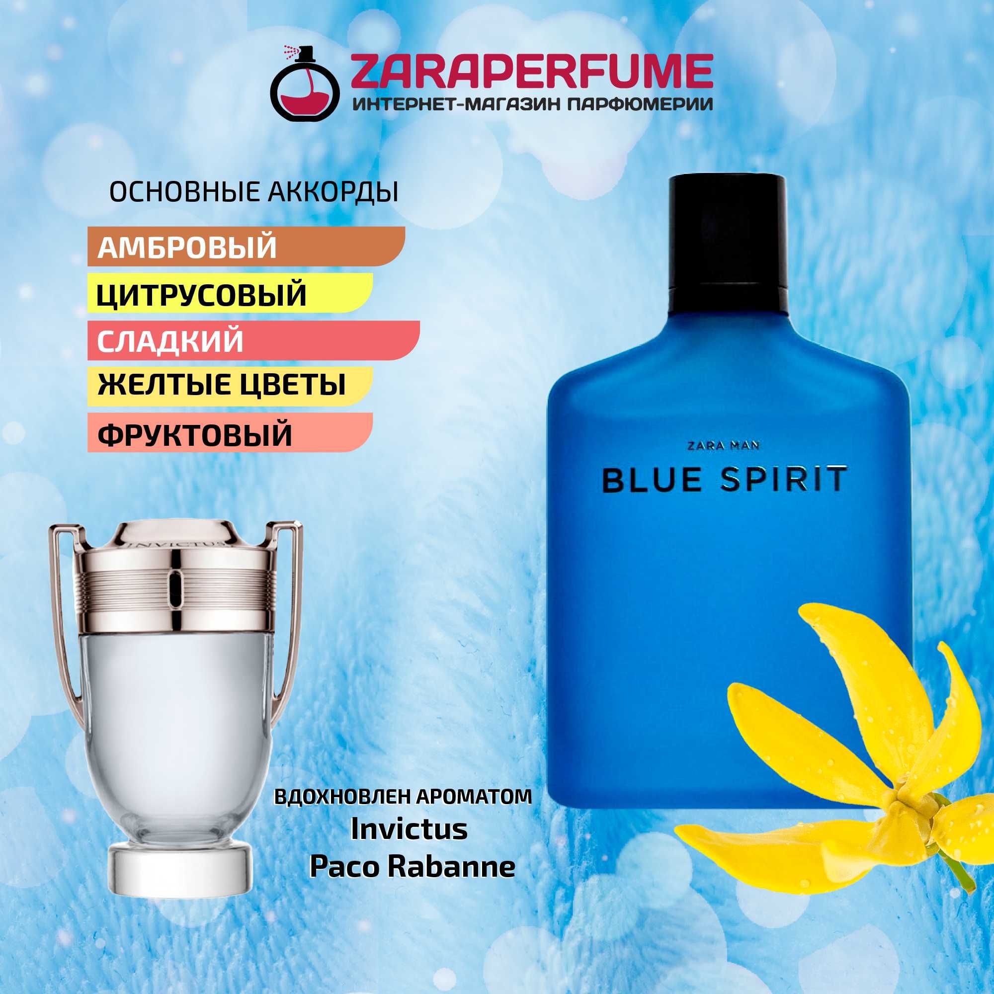 (Мужской) Zara Blue Spirit, 100 мл / парфюм / духи / parfum / atir