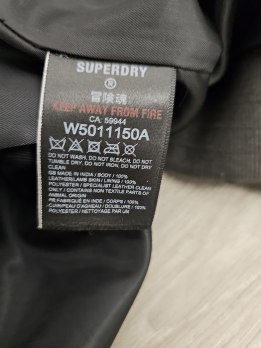 Jacheta din piele de miel superdry