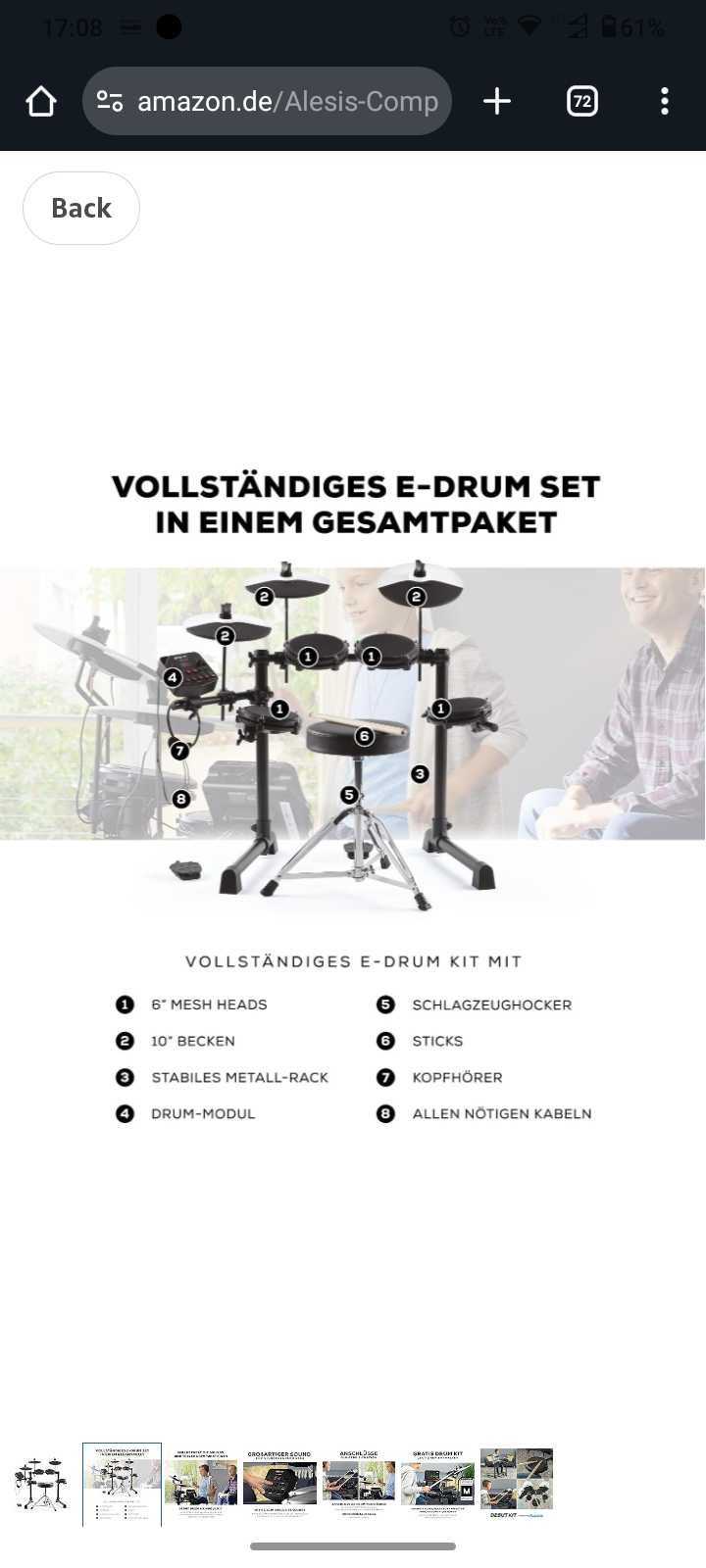 Електронни барабани Alesis CompactKit - E Drum Kit Electronic