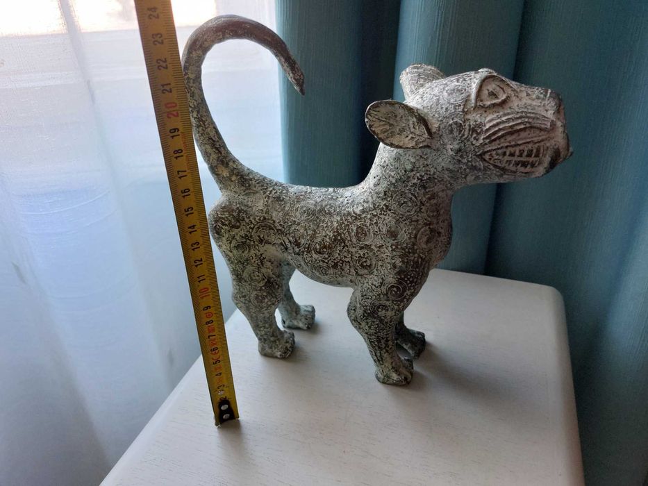 Benin Leopard Sculptura Bronz Provenienta Nigeria Foarte Rar!!!