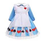 Costum de Carnaval pentru Fetite, Alice in Tara Minunilor, cu Bentita