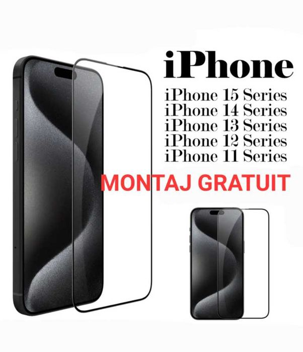 iPhone 16 15 14 13 12 11 Pro Max - Folie de Sticla Full