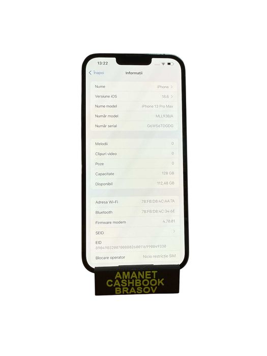 Iphone 13 Pro Max - 128 GB Memorie - Baterie 85-Cashbook Amanet Brasov