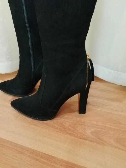 Сапоги из натуральной замши пр-во Турция. Размер 40.