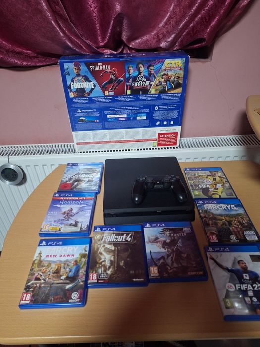 Ps 4 + 1 maneta + 8 jocuri