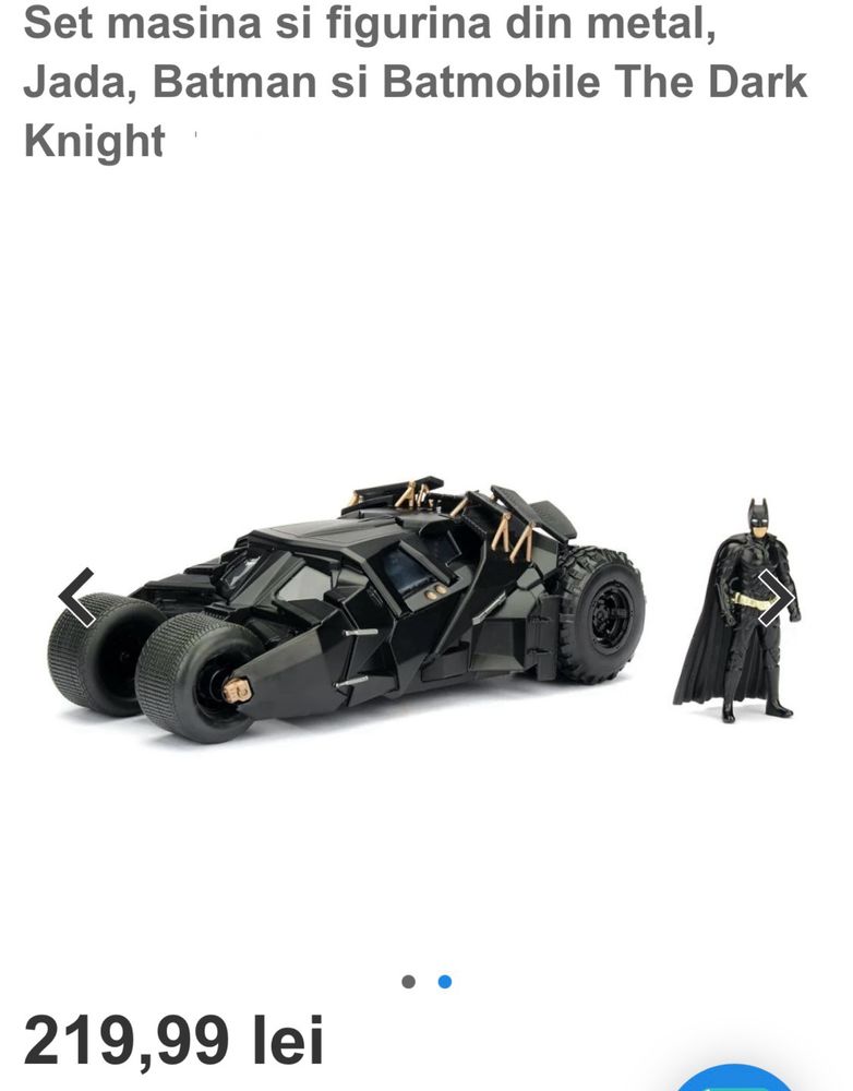 Set masina si figurina Jada, Batman si Batmobile The Dark Knight