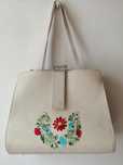 Geanta piele, broderie,ghiozdane