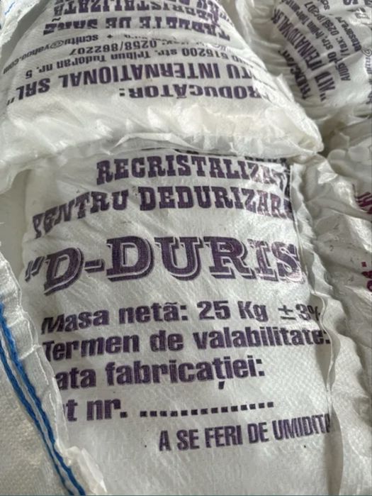 Sare tabletata (NaCl) p-u dedurizarea apei (sac 25 kg.)