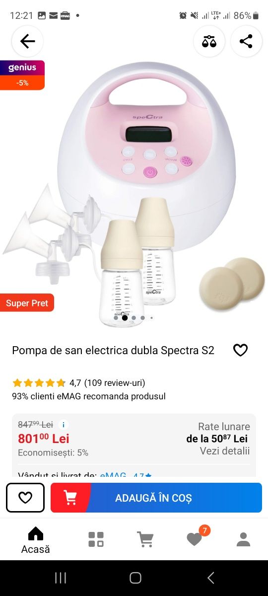 Pompa de san electrica dubla Spectra S2