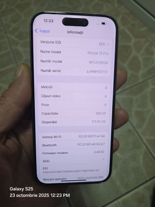 Iphone 15pro 128gb impecabil