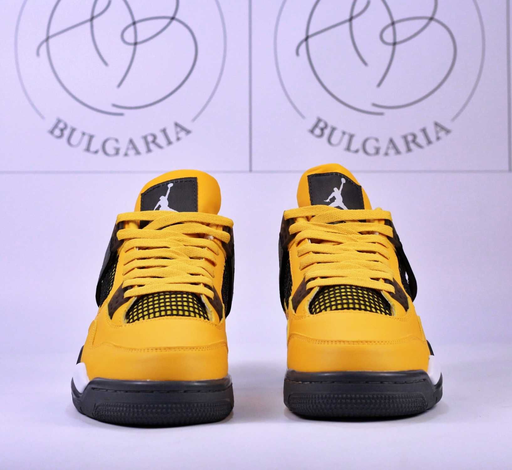 Nike Air Jordan Retro 4 Midnight Navy KAWS Black Lightning Neon Обувки