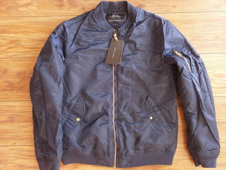 L Zara Men Bomber Jacket With back slogan