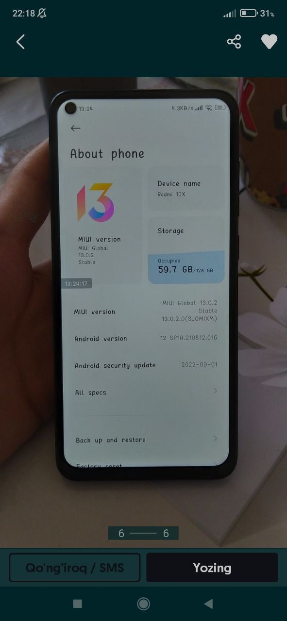 Redmi note 9 6/128gb ideal