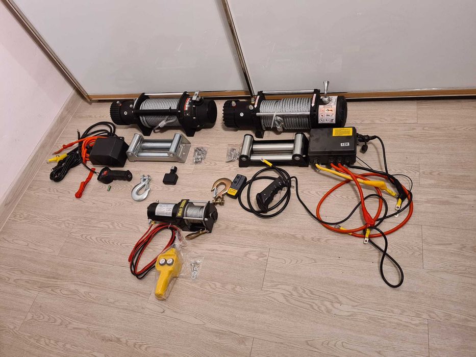 Troliu auto cu telecomanda 12V, 5 cp, 4.3T cablu otel 9x24m