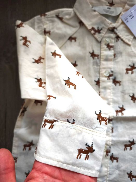 Нова коледна риза с еленчета - размер 4-5 години