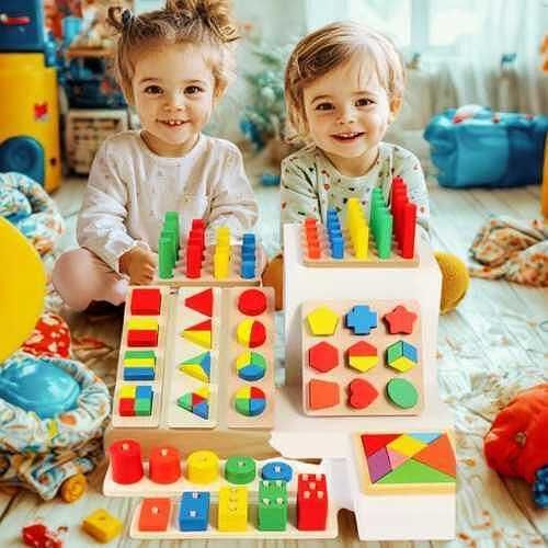 Дървени Монтесори Играчки 9 в 1/Монтесори 9 в 1 супер комплект