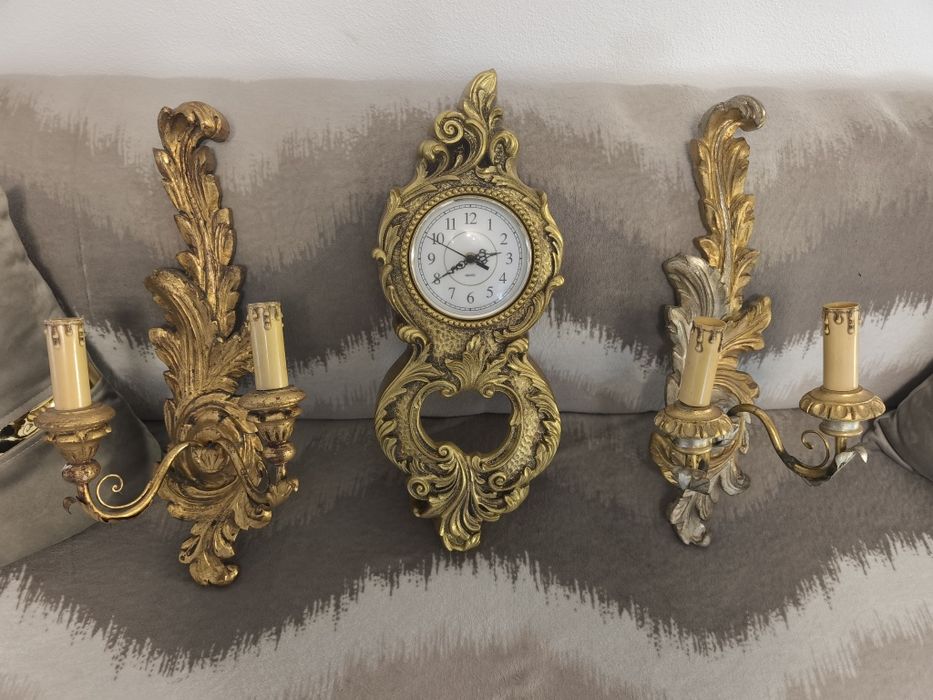 Set de doua aplice vintage și un ceas