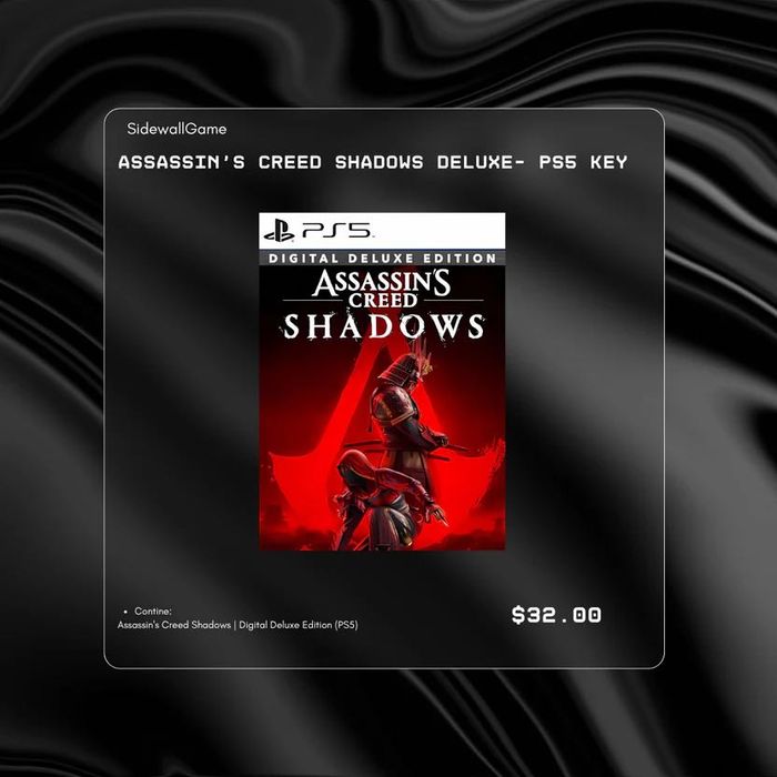 Assassin’s Creed Shadows Deluxe – PS5 Key (activare digitală)