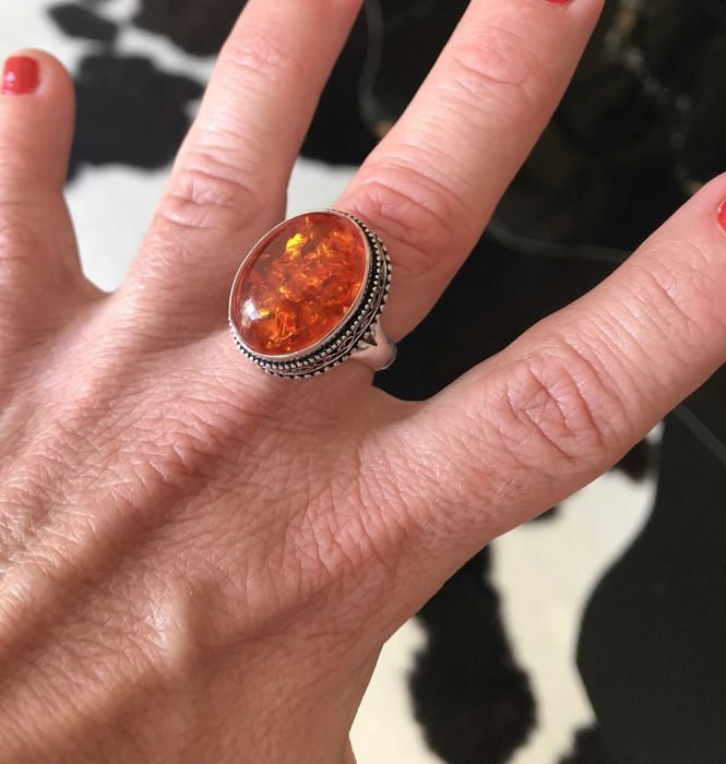 Inel Argint 925 cu Piatra Semipretioasa Chihlimbar