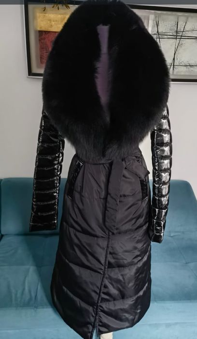 Geaca cu guler natural de vulpe