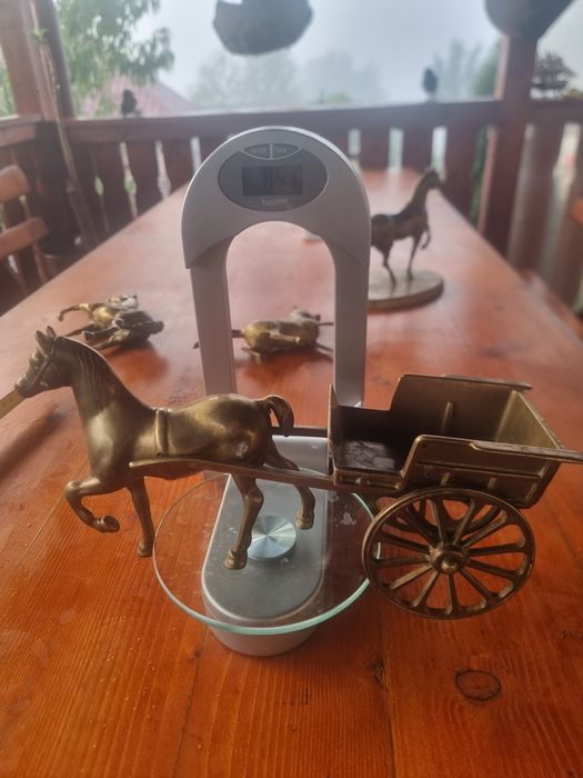 Trăsură cu cal bronz/alama