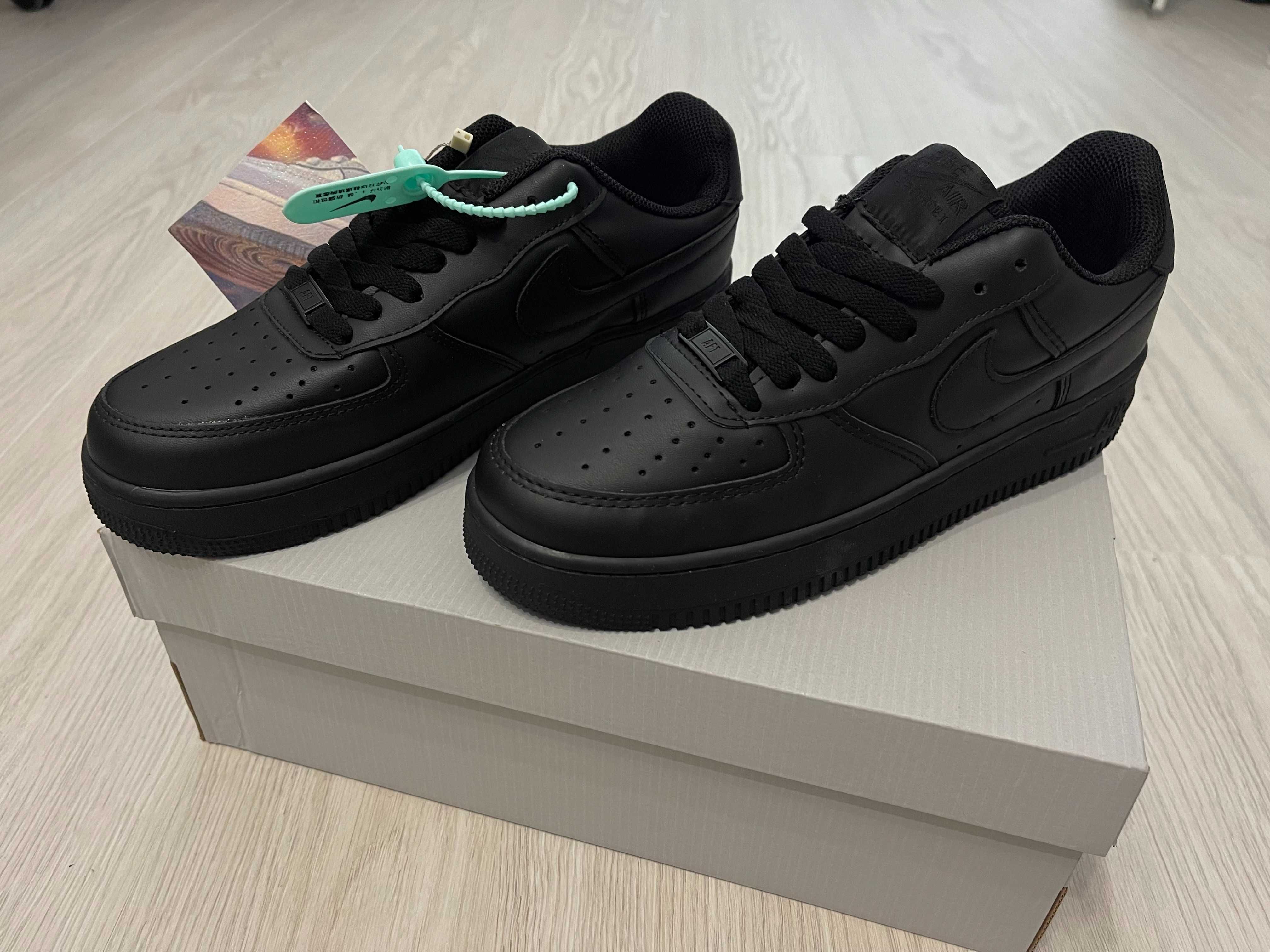 Adidasi Air Force 1 Low Triple Black sneakers NIKE  Full Box  NOI