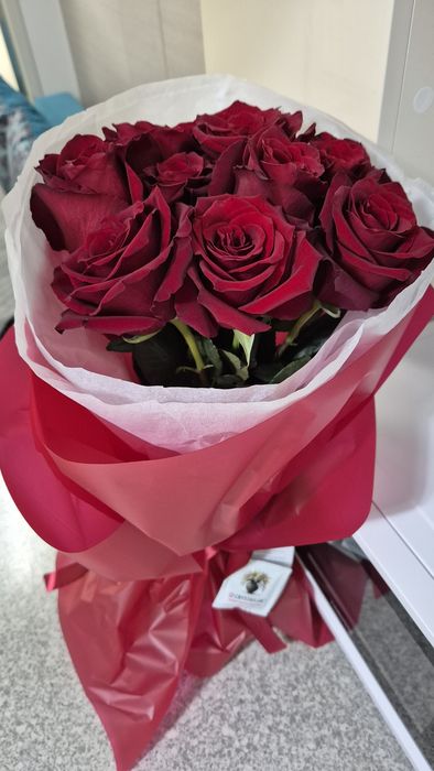 Розы букет свежие 9 шт