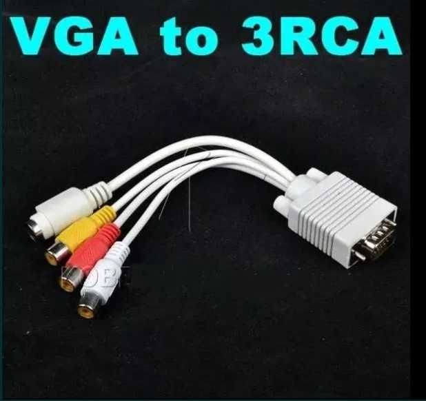 Adaptor VGA la S Video 3 RCA Composite AV TV