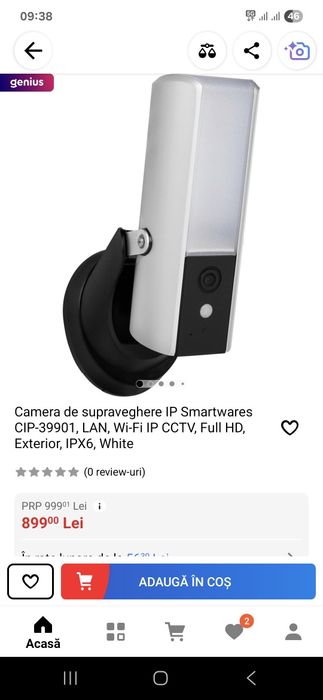 Camera de supraveghere IP Smartwares CIP-39901, LAN, Wi-Fi IP CCTV, Fu