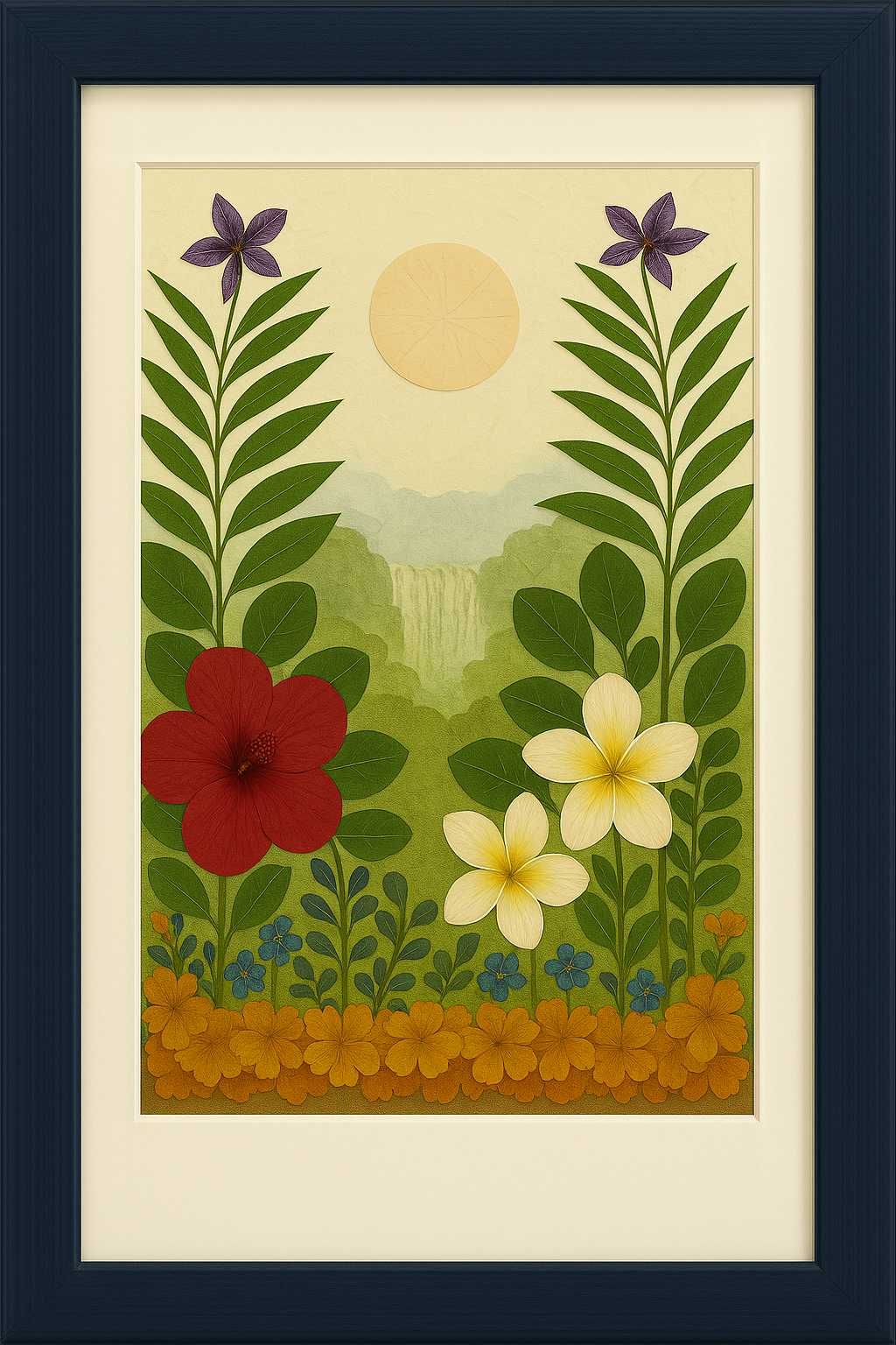 Flori presate inramate cu tema A4(21x29.7)