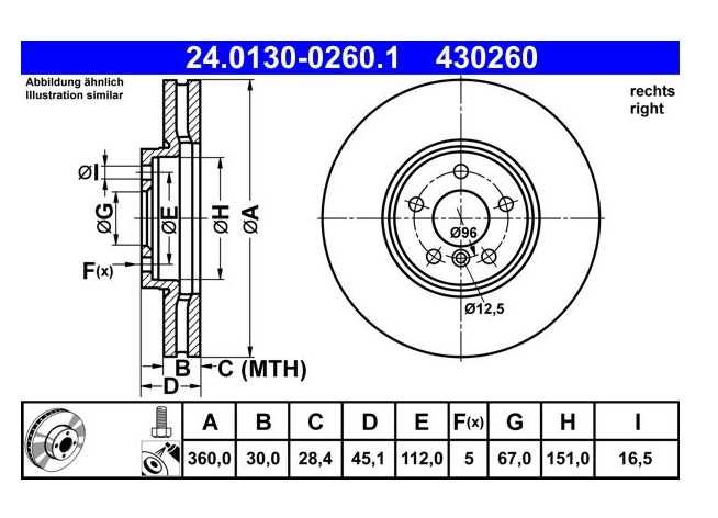Discuri frână față BMW / Mini de la ATE