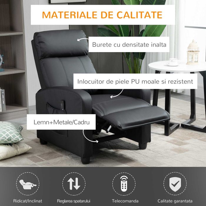 Fotoliu pentru relaxare cu masaj cu 8 moduri si 5 intensitati