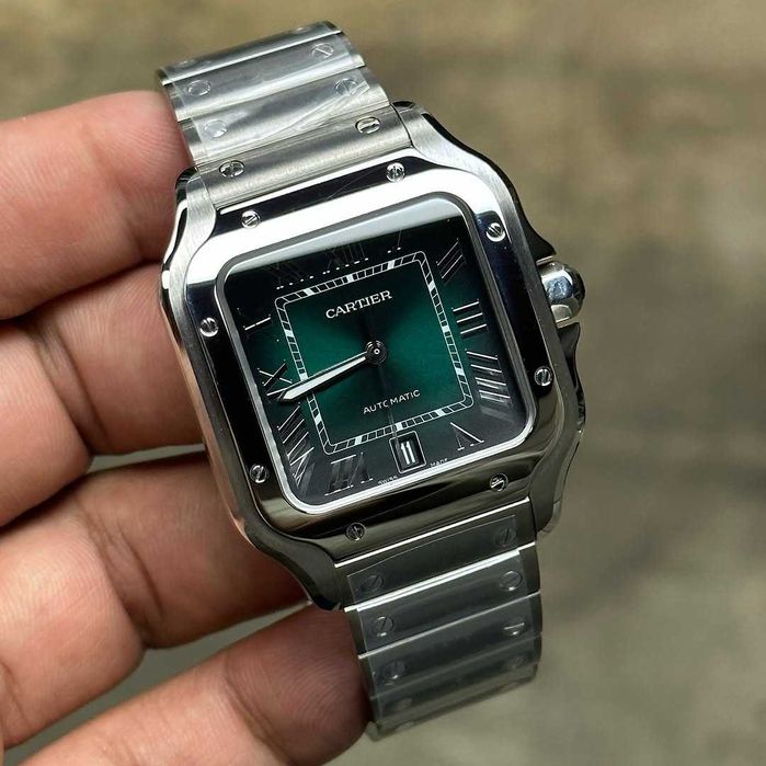 Cartier Santos 100 Silver Green