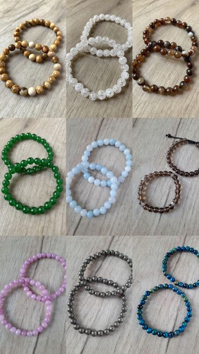 Натуральные камни. 60 видов камней. Коллекция браслетов и кулонов.