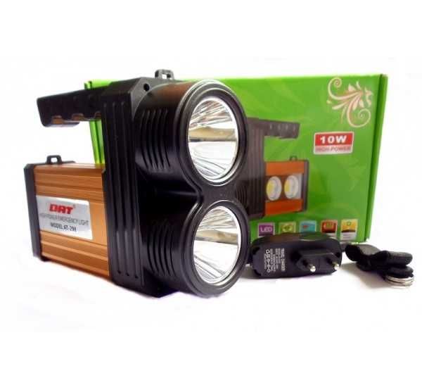 AT-298 PRO 10W Акумулаторен фенер с два рефлектора