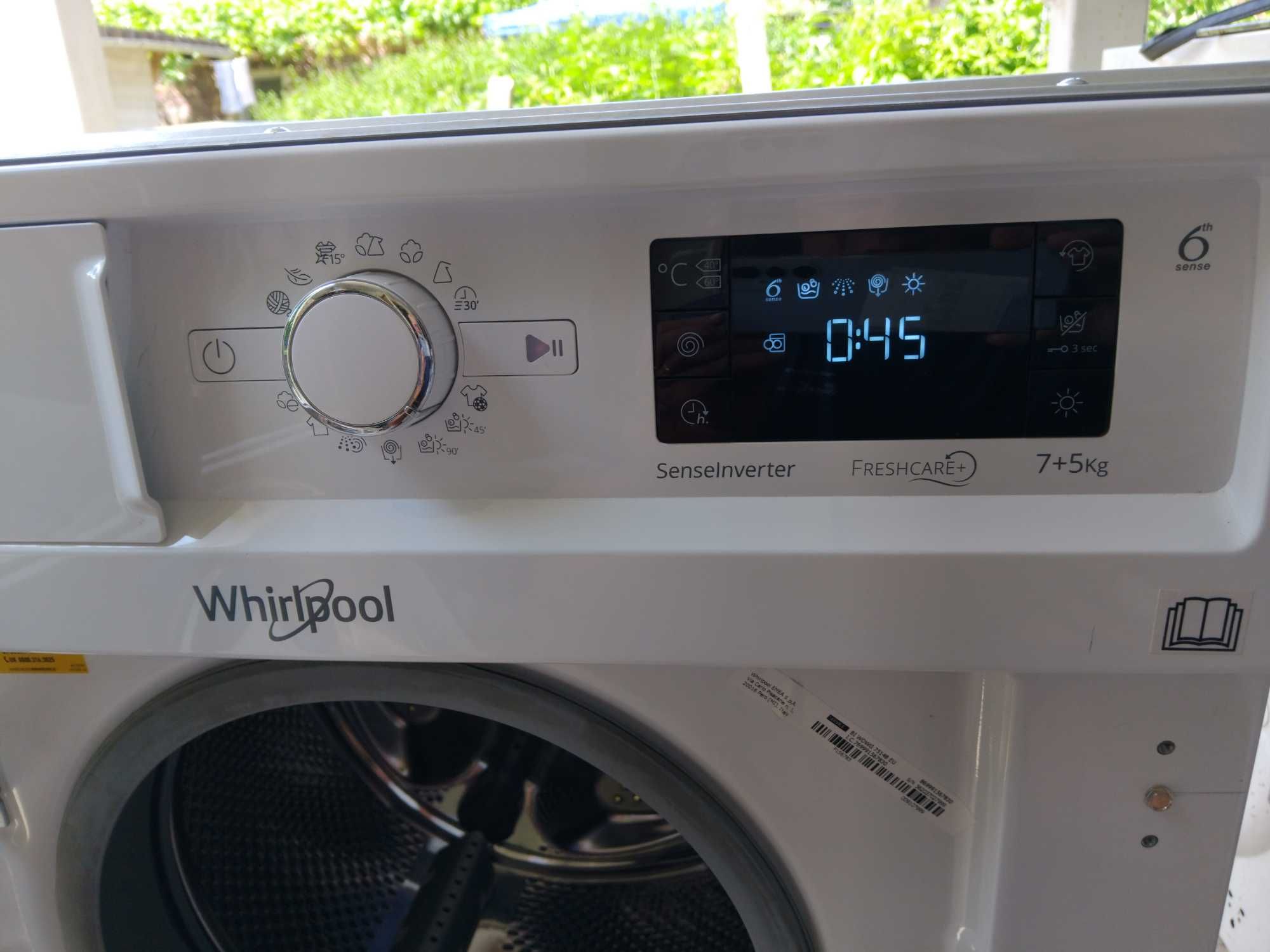 Пералня със сушилня за вграждане Whirlpool