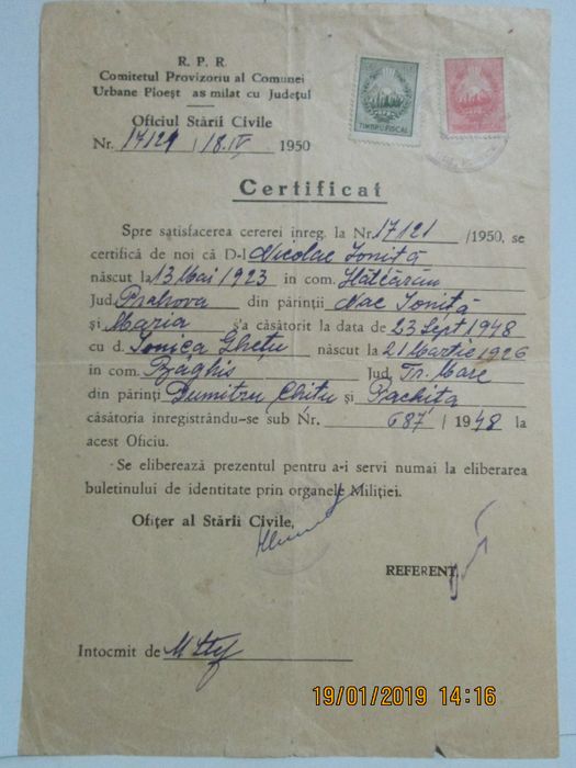 Certificate, adeverinte, chitante, diferite extrase, etc.