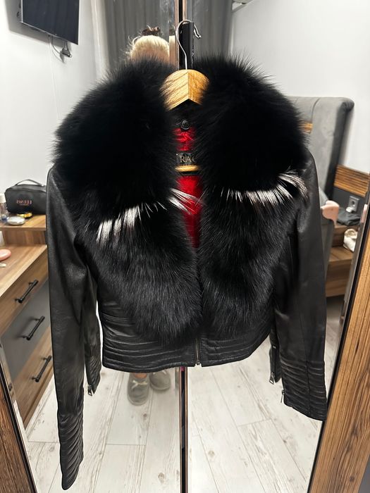 Чисто ново яке естествена кожа и лисица