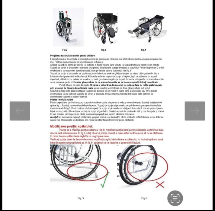 Scaun cu rotile multipozabil cu vas de toaleta detasabil