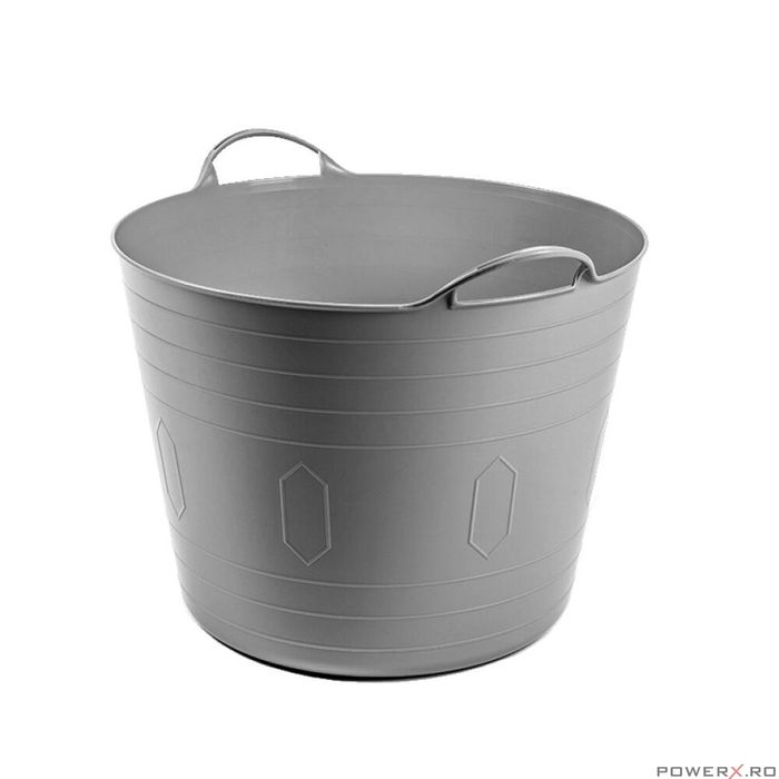 Cos multifunctional, din plastic gri, 26l, 46x40x32, Florina