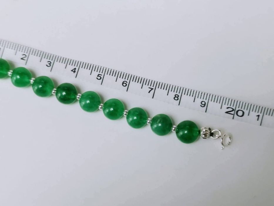 Bratara din argint de 925 si pietre semipretioase, de jad verde