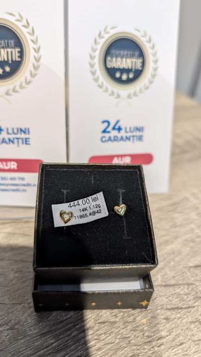(AG42 b11865.4) Cercei aur 14k 1.12g - Garantie 24 luni!
