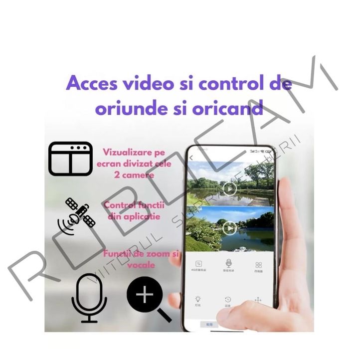 Camera de Supraveghere, 2 ecrane, 2 sirene, Wifi, 4k, 8 MP 1080 HD