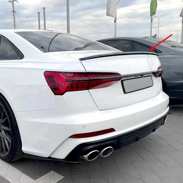 Eleron Portbagaj Lip Codita pentru Audi A6 C8 S6 (2019+), Negru Lucios