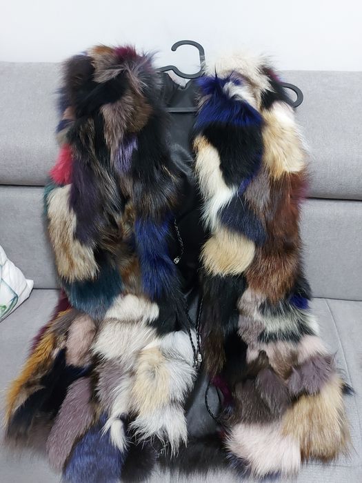 Елек от лисица, естествен косъм